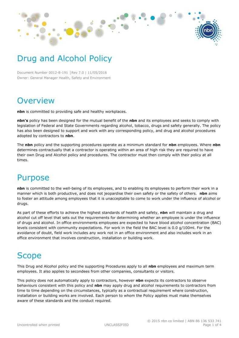 6+ Drug & Alcohol Policy Templates – Pdf, Doc | Free Pertaining To Drug And Alcohol Policy Template