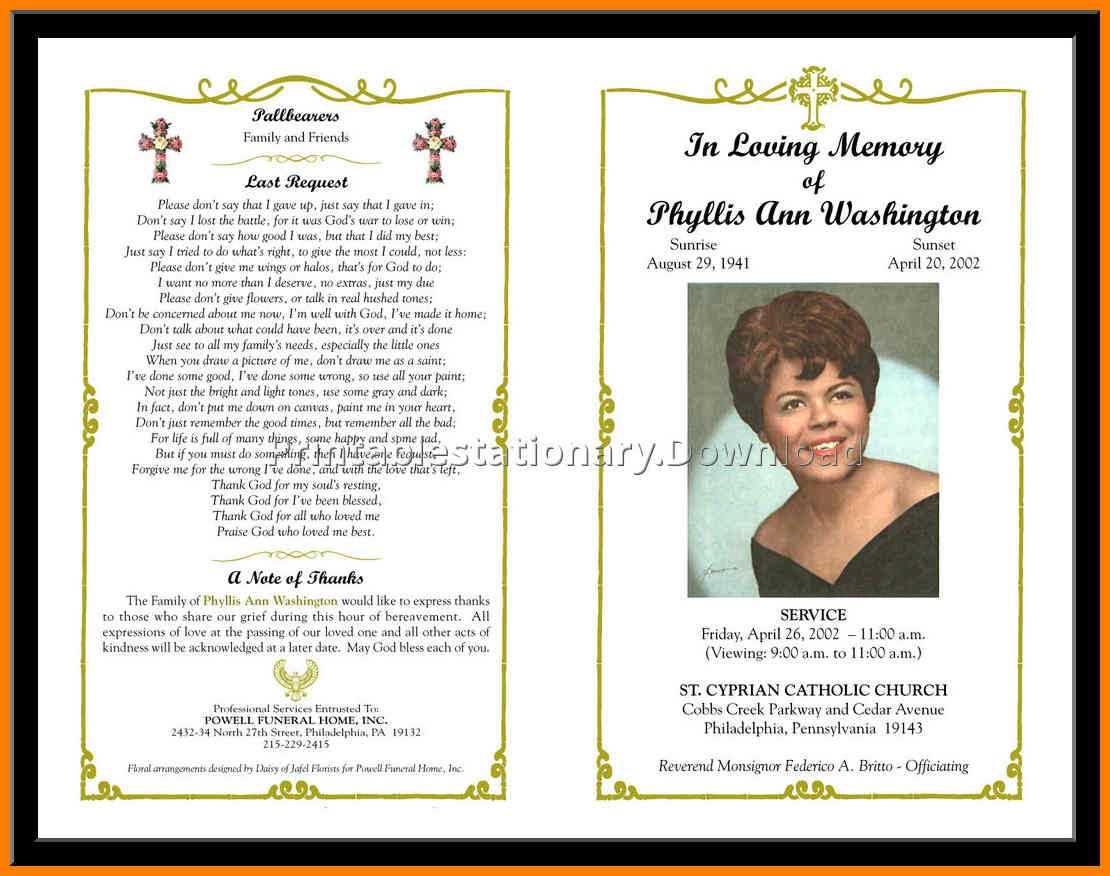 6+ Free Template For Funeral Program | Trinity Training Intended For Funeral Flyer Template