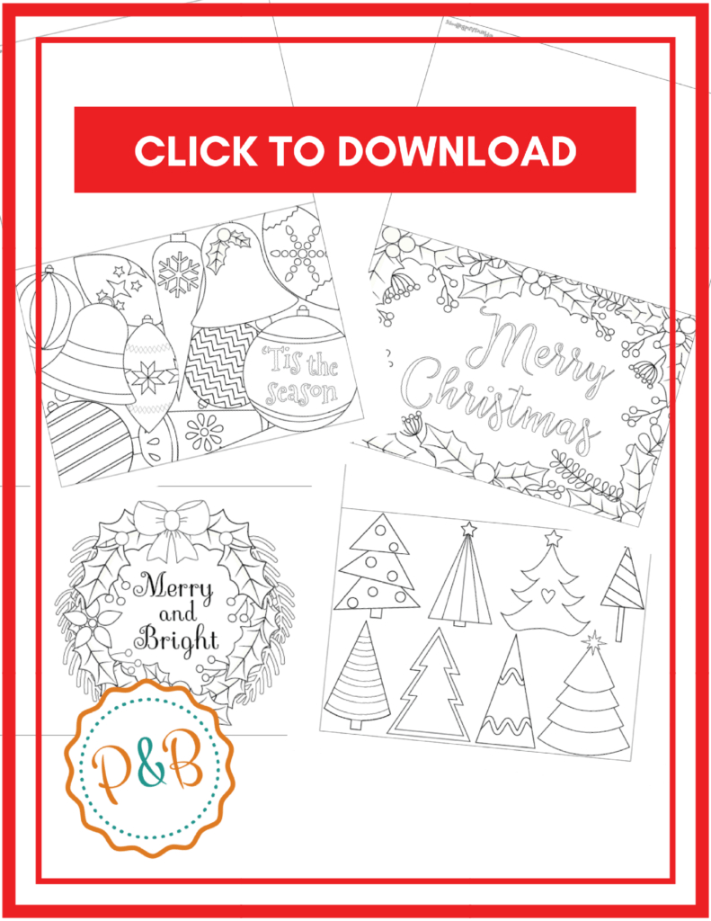6 Unique Christmas Cards To Color Free Printable Download For Diy Christmas Card Templates