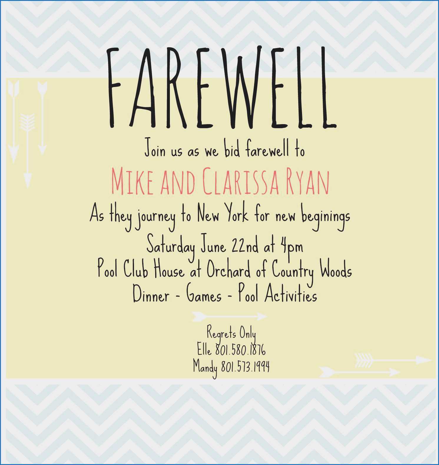 757 Free Farewell Invitation Template Word – Invitations With Regard To Farewell Card Template Word