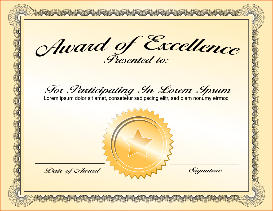 8+ Awards Certificate Template – Bookletemplate With Regard To First Place Certificate Template