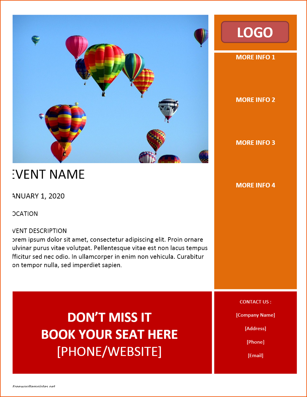 8+ Free Word Flyer Templates – Bookletemplate Inside Free Templates For Flyers Microsoft Word