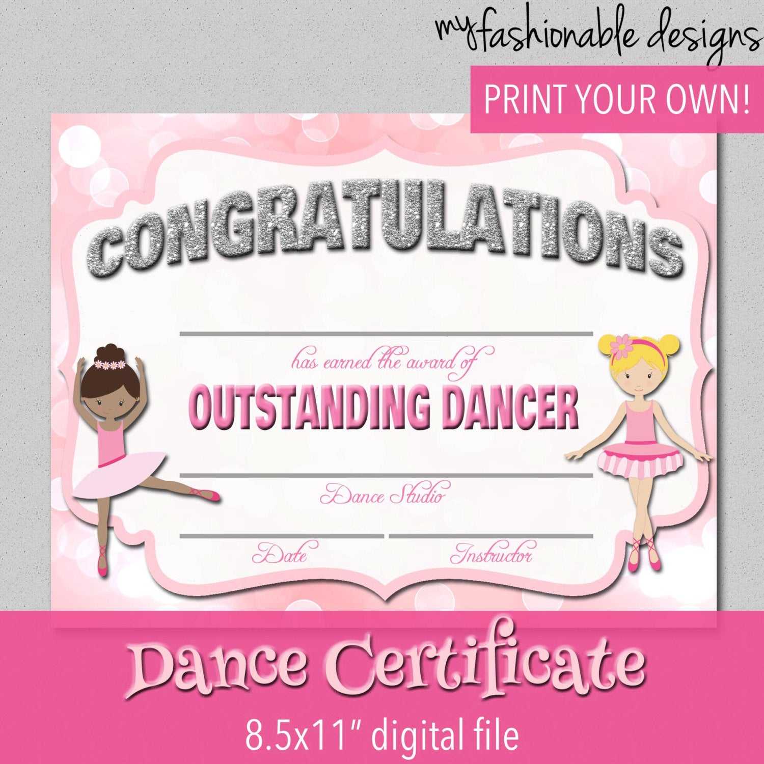 8 Sample Certificate Templates Free Sample Example Dance Inside Dance Certificate Template