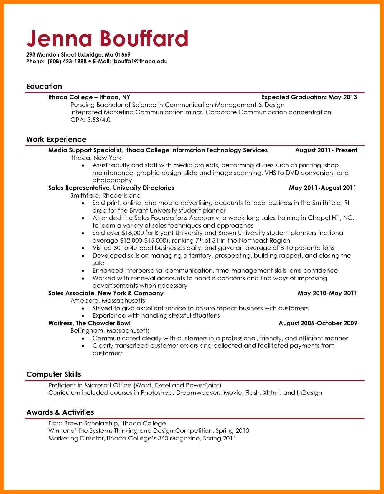 9+ Best Student Resume Format | Writing A Memo Regarding College Student Resume Template Microsoft Word