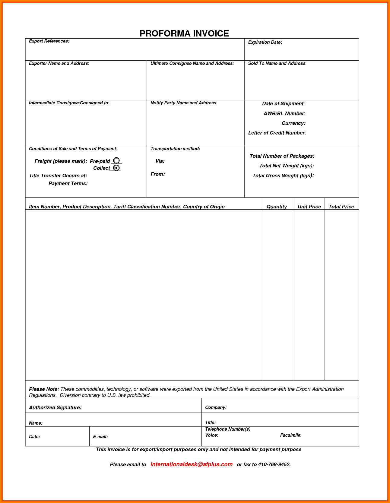 9+ Format Of Export Invoice | Psychic Belinda Throughout Export Invoice Template Quickbooks