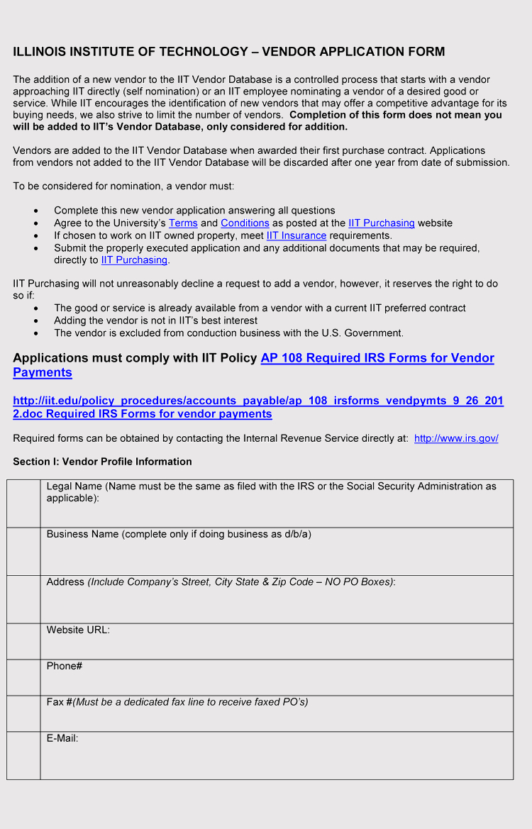 9+ Printable Blank Vendor Registration Form Templates (For Intended For Event Vendor Application Template