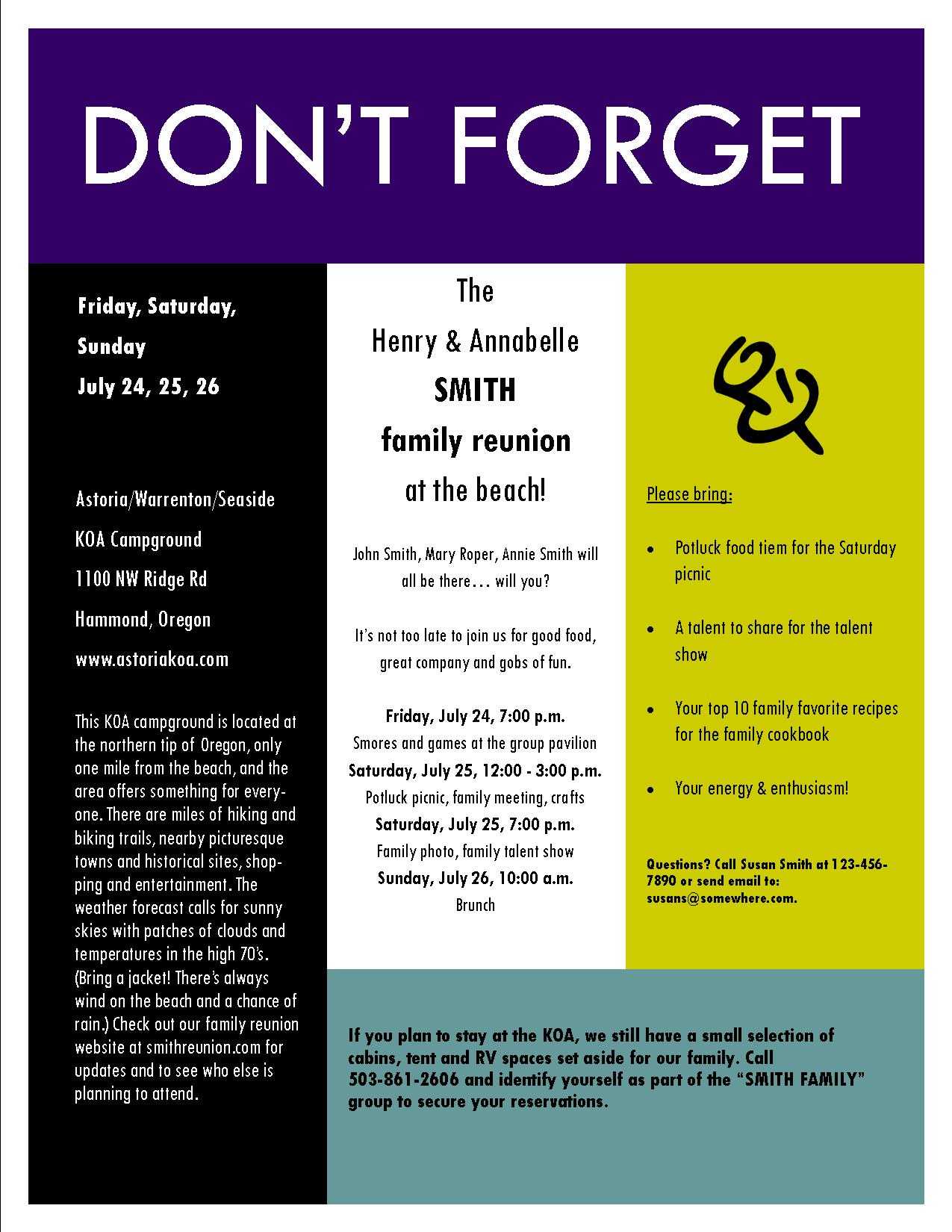 A Sample Invitation For The Family Reunion For Free Family Reunion Letter Templates