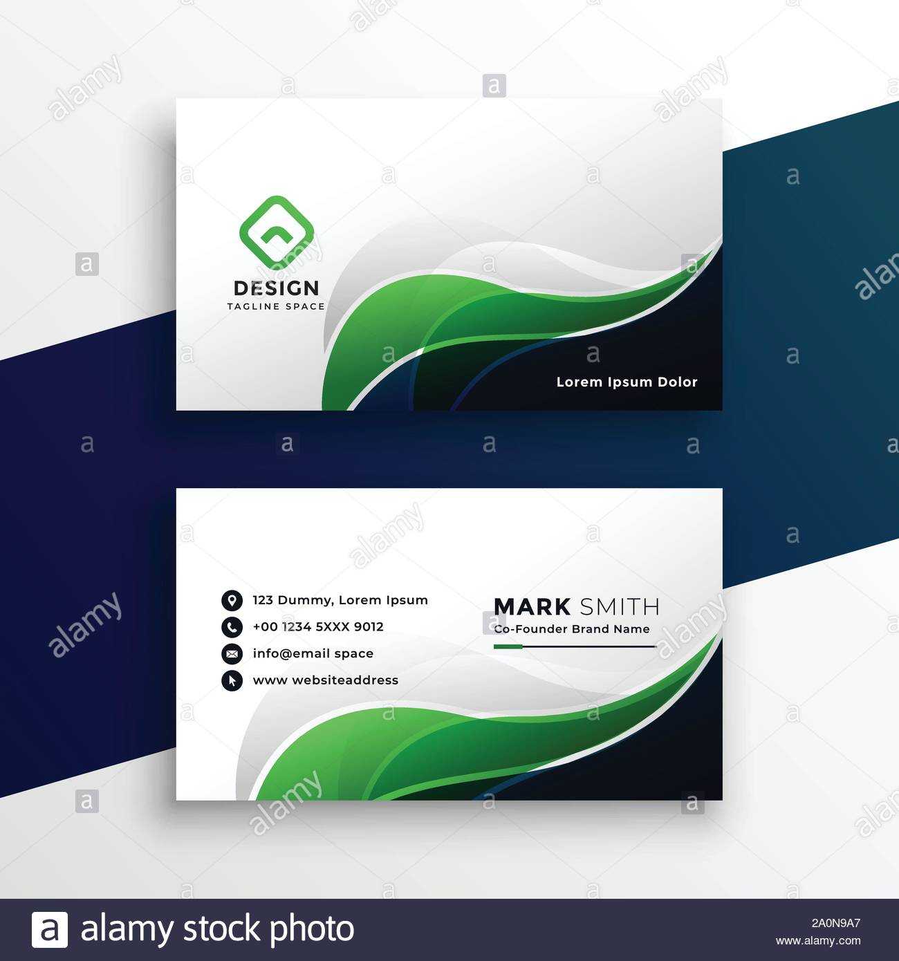Abstract Green Visiting Card Design Template Stock Vector For Designer Visiting Cards Templates
