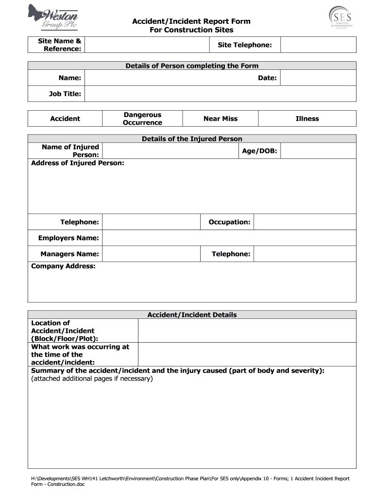 Accident Incident Report Form – Horizonconsulting.co With Regard To Customer Incident Report Form Template