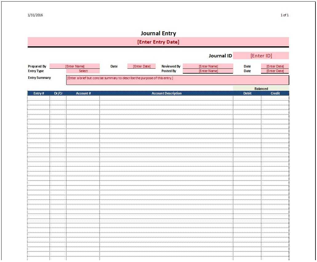 Accounting Journal Entry Template Excel - Colona.rsd7 In Double Entry Journal Template For Word
