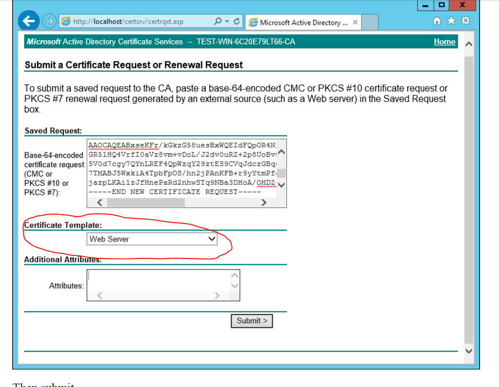 Ad Certificate Services – The Combobox To Select Template Is For Domain Controller Certificate Template