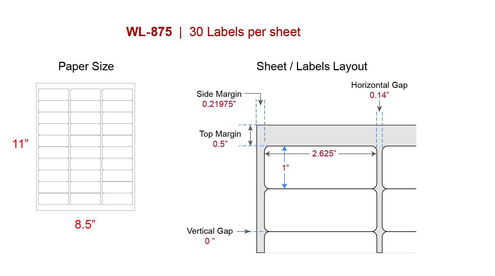 Address Labels, Our Wl 875 Sized 5160 Labels Intended For File Side Label Template