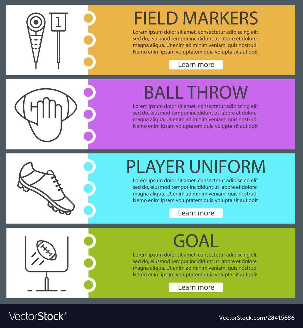 American Football Web Banner Templates Set Throughout Football Menu Templates