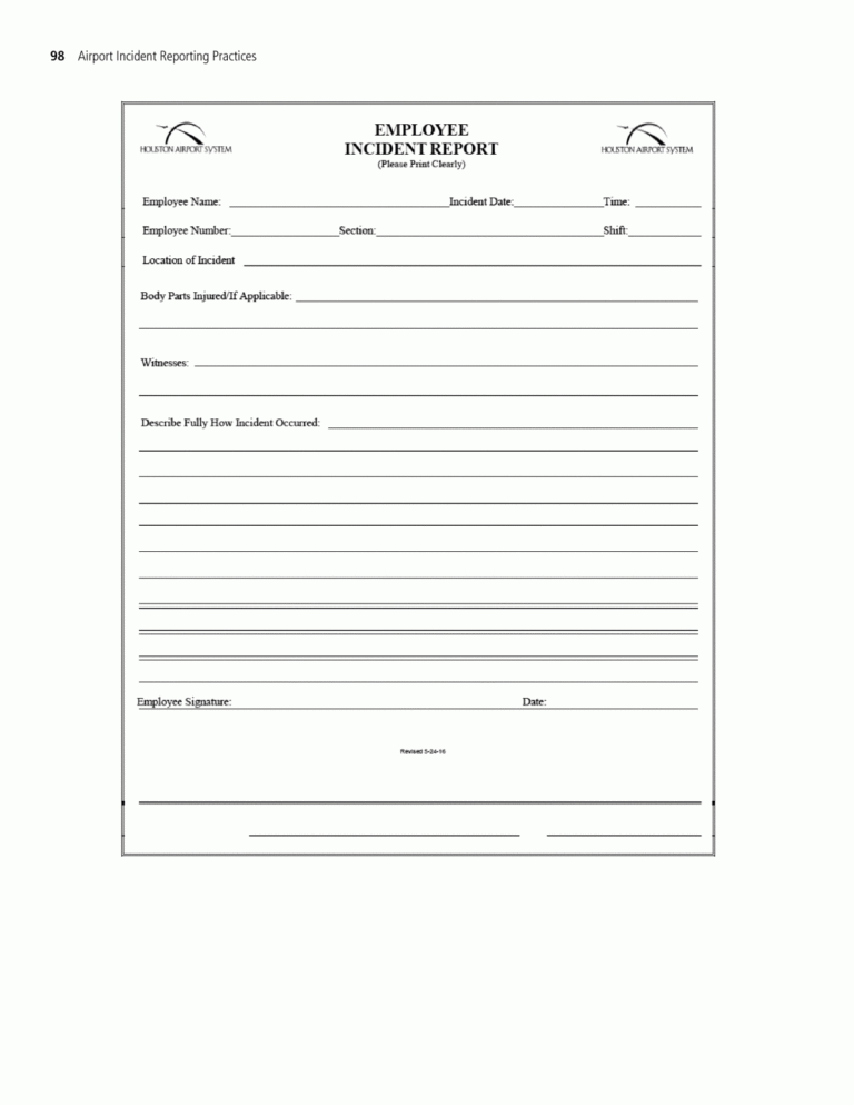 Customer Incident Report Form Template