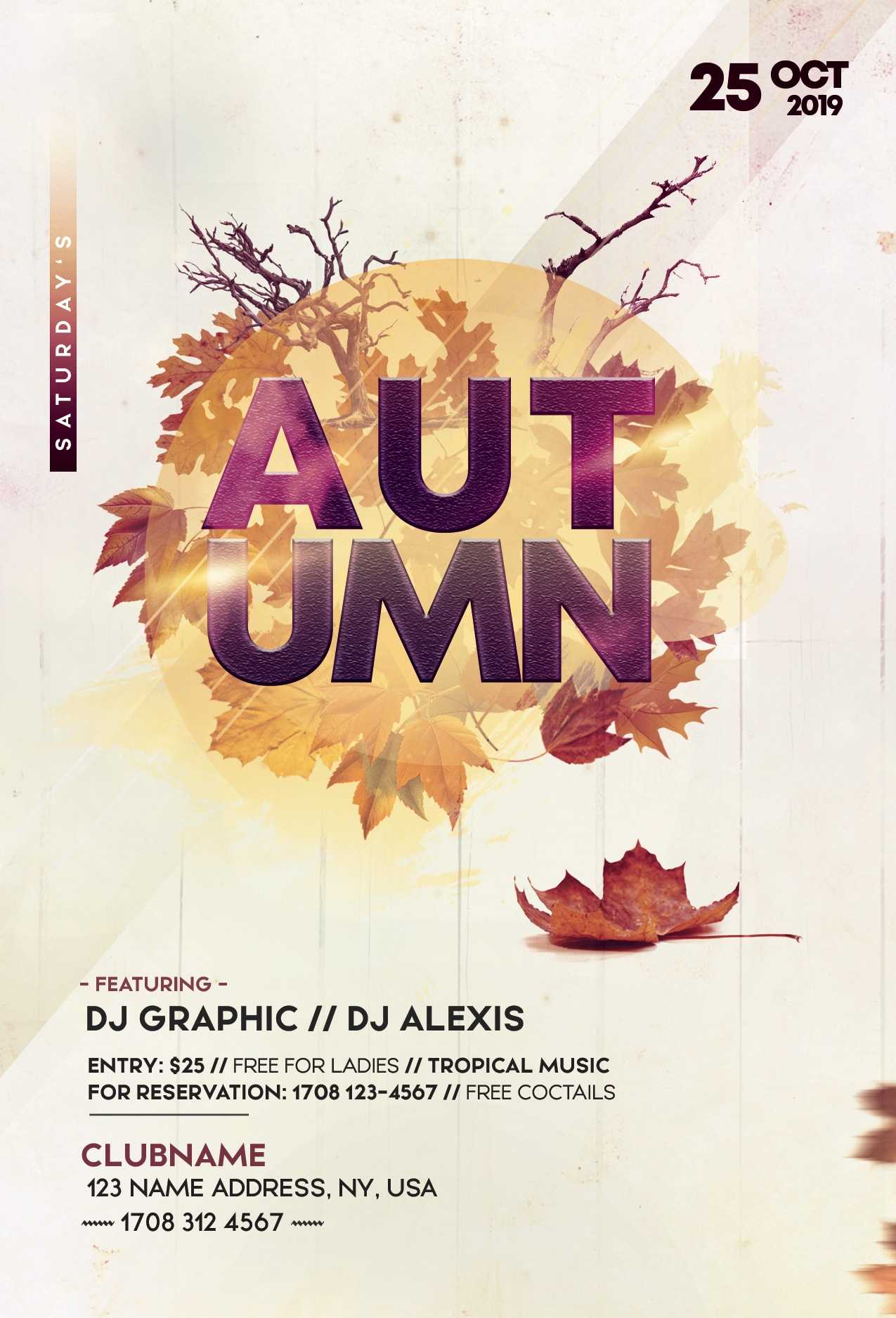 Autumn Fall Party Free Psd Flyer Template – Free Psd Flyer Intended For Fall Festival Flyer Templates Free