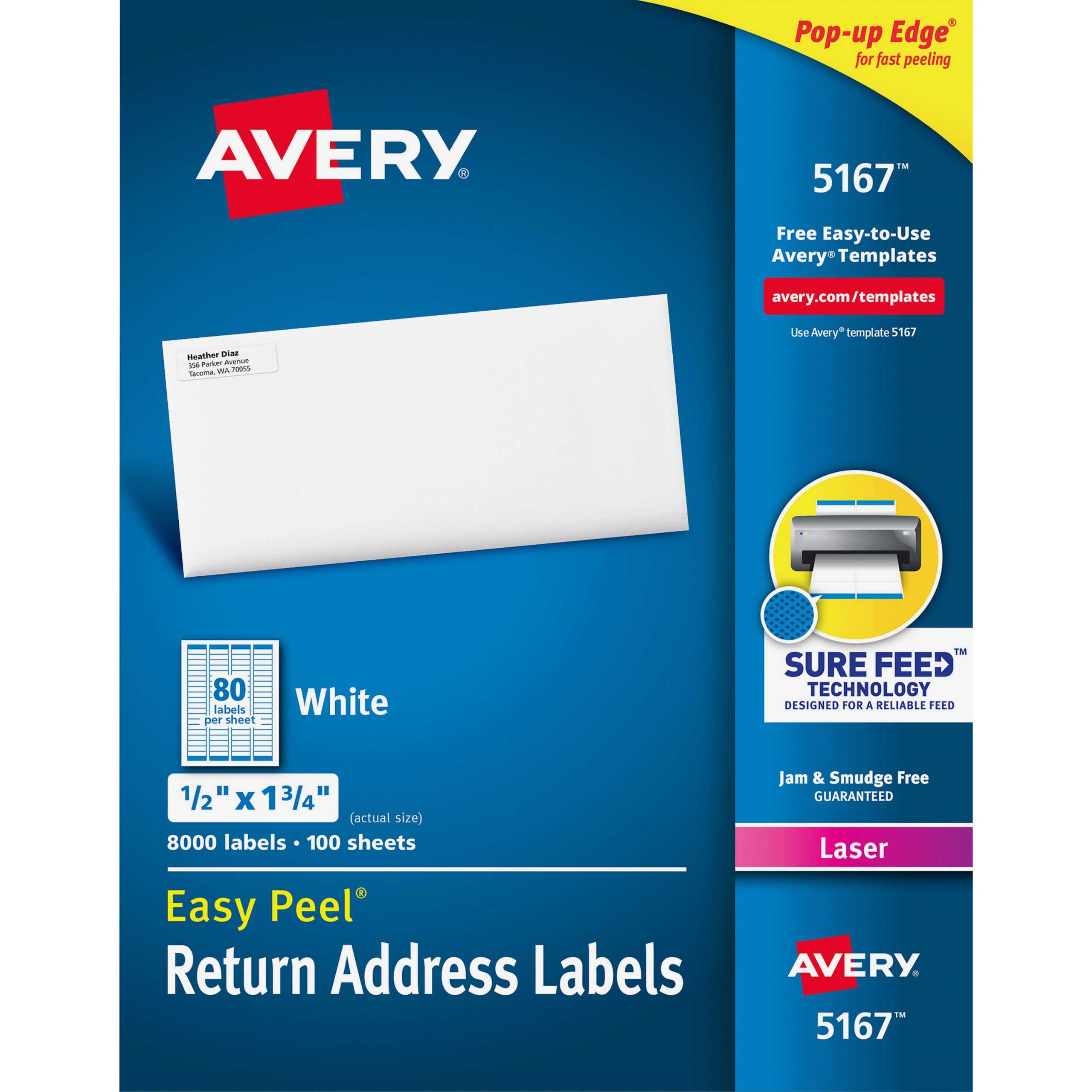 Avery C2 Ae Easy Peel Return Address Labels With Sure Label Inside Free Template For Labels 30 Per Sheet