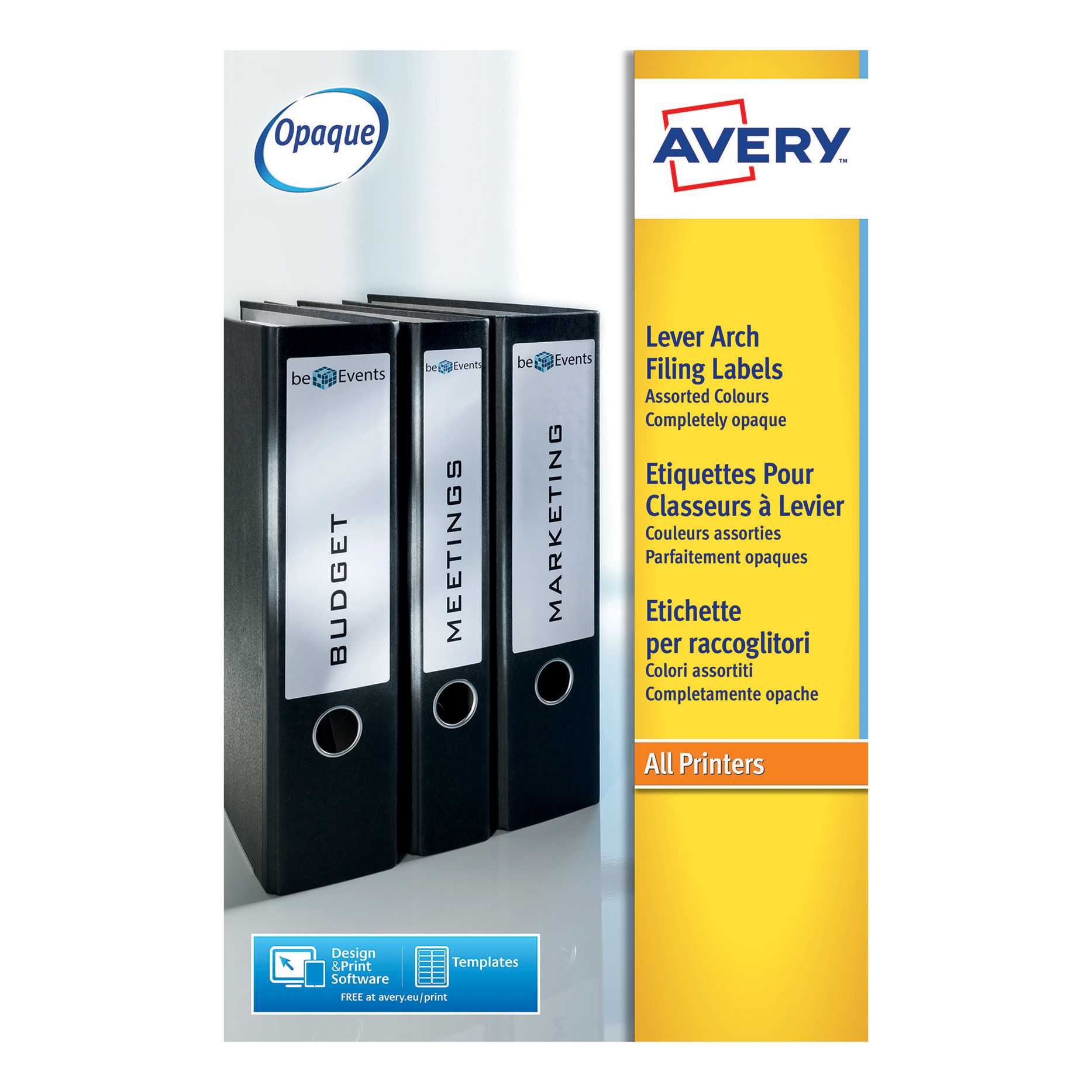 Avery Filing Labels Laser Lever Arch 4 Per Sheet 200X60Mm In Free Lever Arch File Spine Label Template