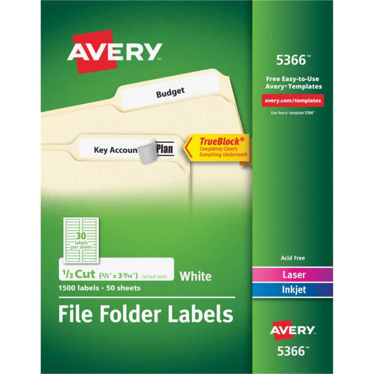 Avery® Trueblock(R) File Folder Labels, Sure Feed(Tm for Free Labels