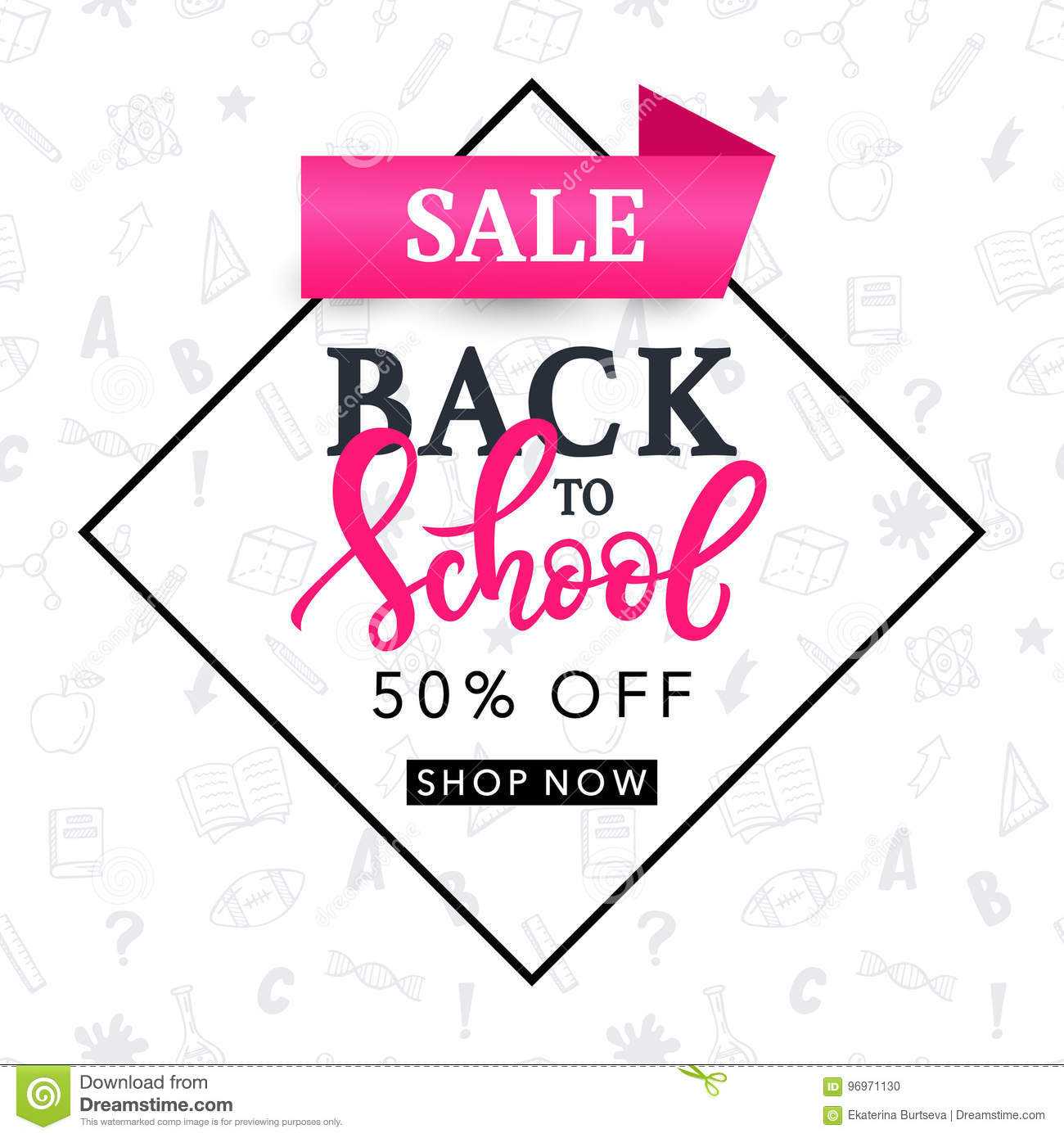 Back To School Sale Banner Template Stock Vector In College Banner Template