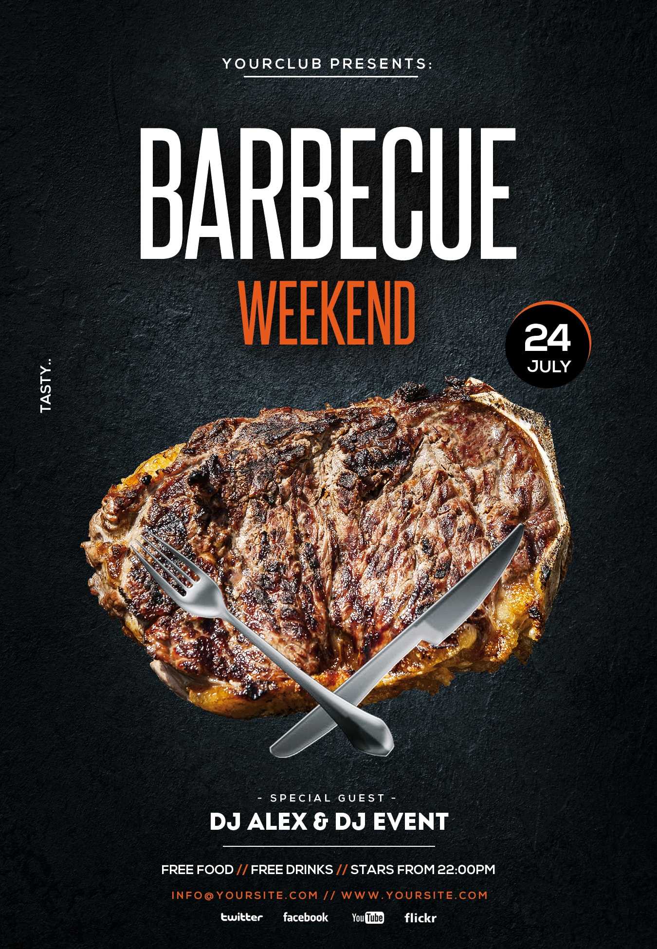 Barbecue Bbq Weekend Free Psd Flyer Template – Psdflyer.co For Free Bbq Flyer Template