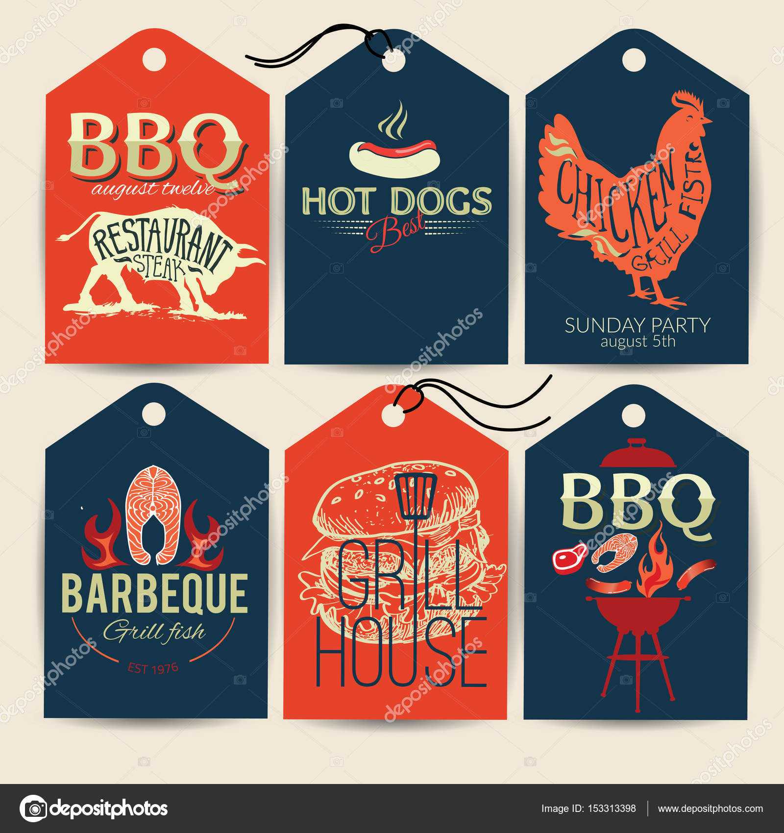 Barbecue Party Stickers Bbq Template Menu Design Set. Food With Regard To Food Label Template For Party
