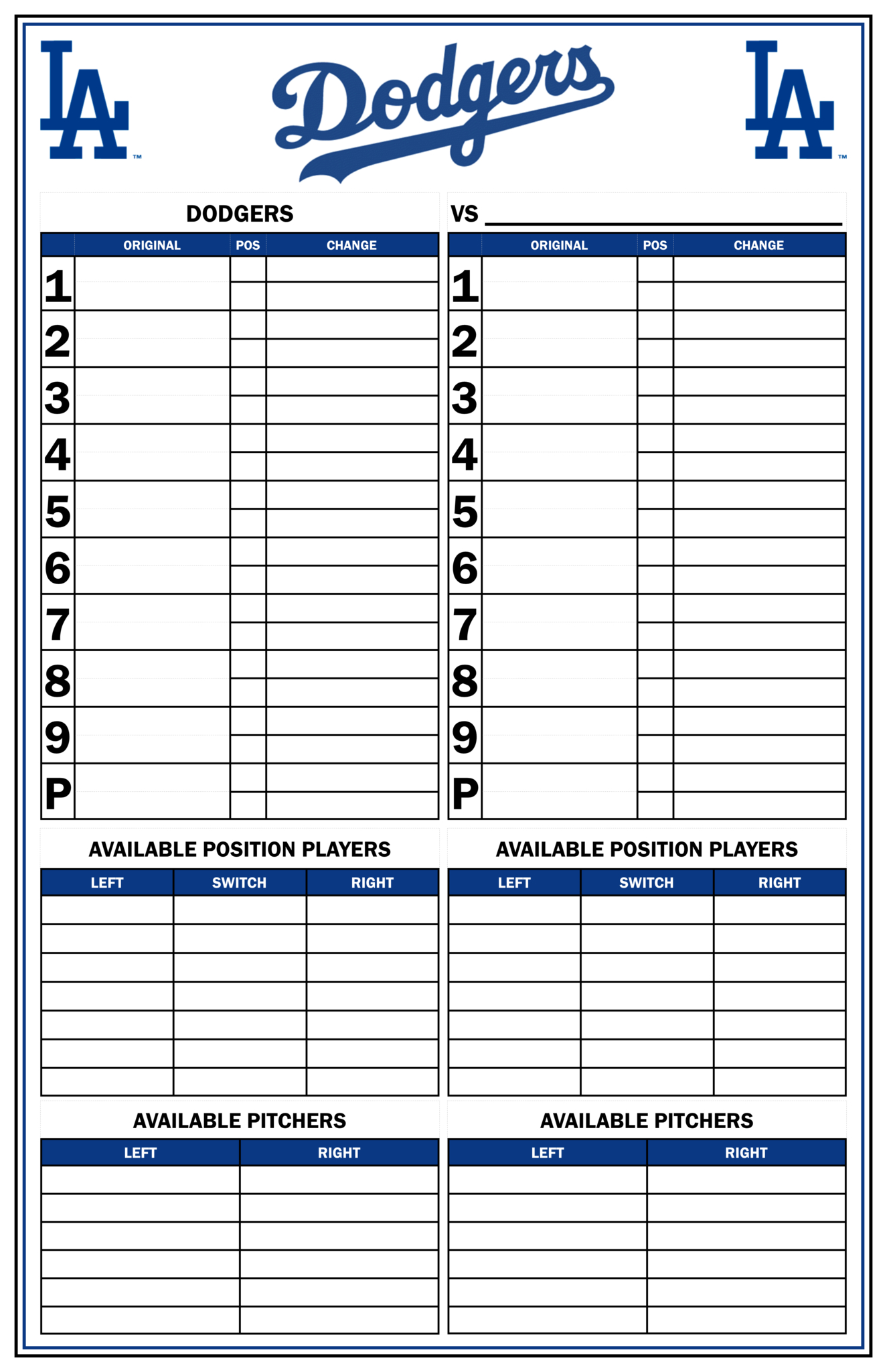 Baseball Lineup Template Free Fielding Card Pdf Printable For Dugout Lineup Card Template