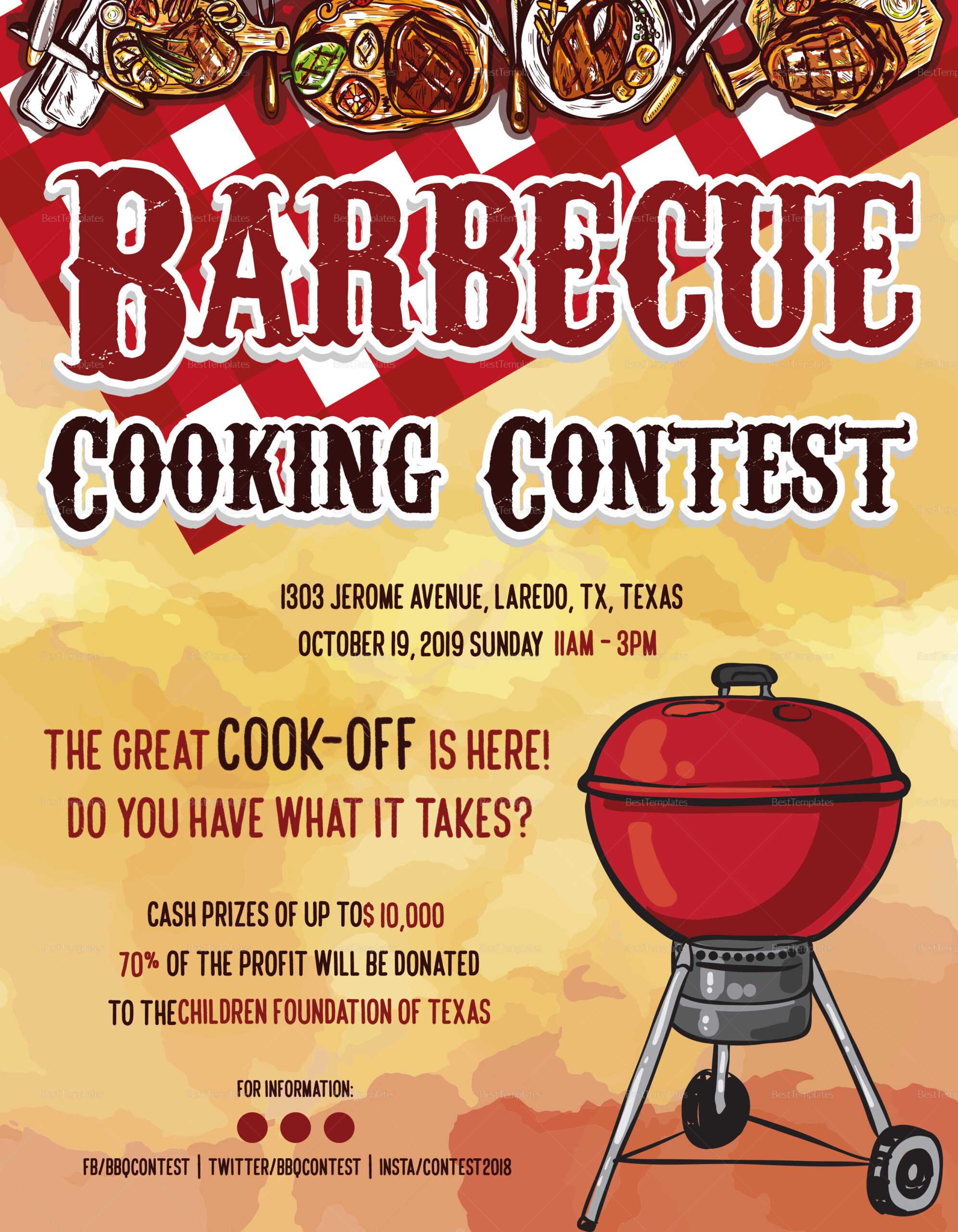 Bbq Cooking Contest Flyer Template Intended For Contest Flyer Template