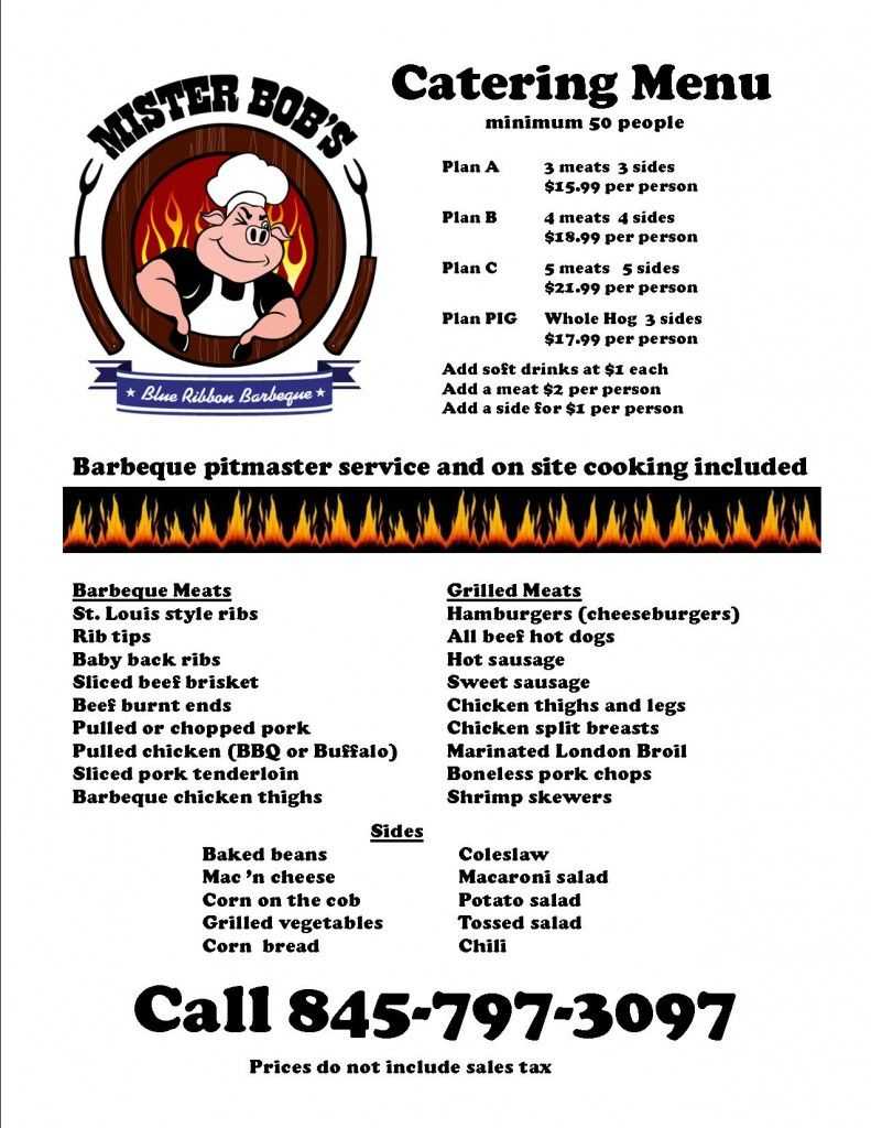 Bbq Stand Business Plan Menu Idea Catering In Food Pin For Concession Stand Menu Template