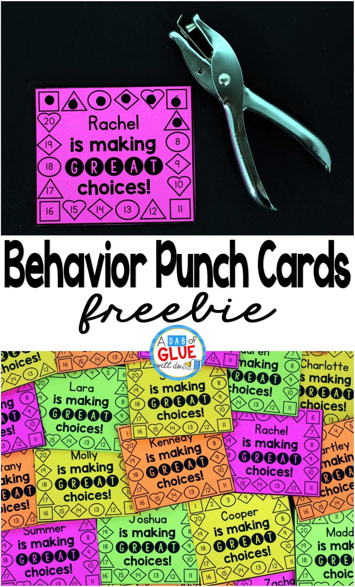 Behavior Punch Cards For Classroom Management Throughout Free Printable Punch Card Template