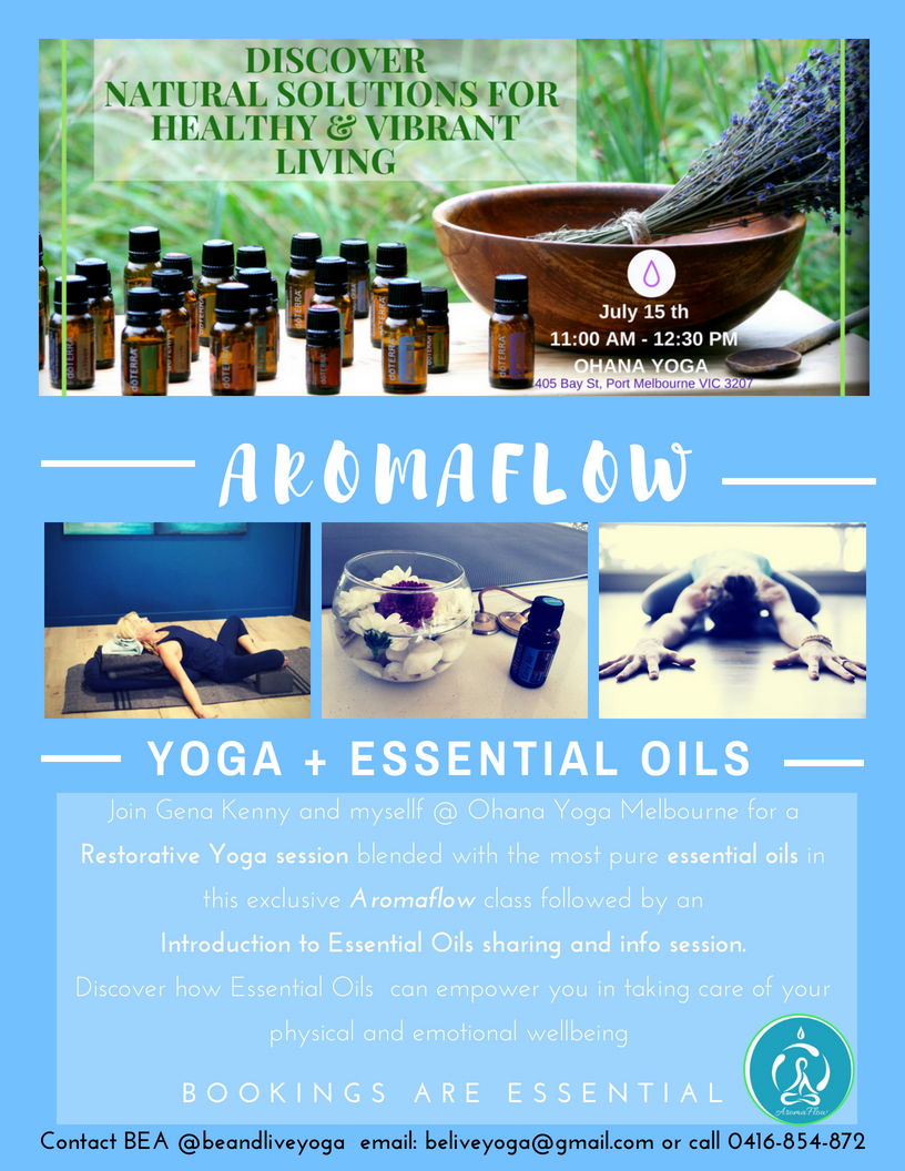 Be&live Yoga: Aromaflow ~Yoga + Essential Oils Intro Session With Doterra Flyer Templates