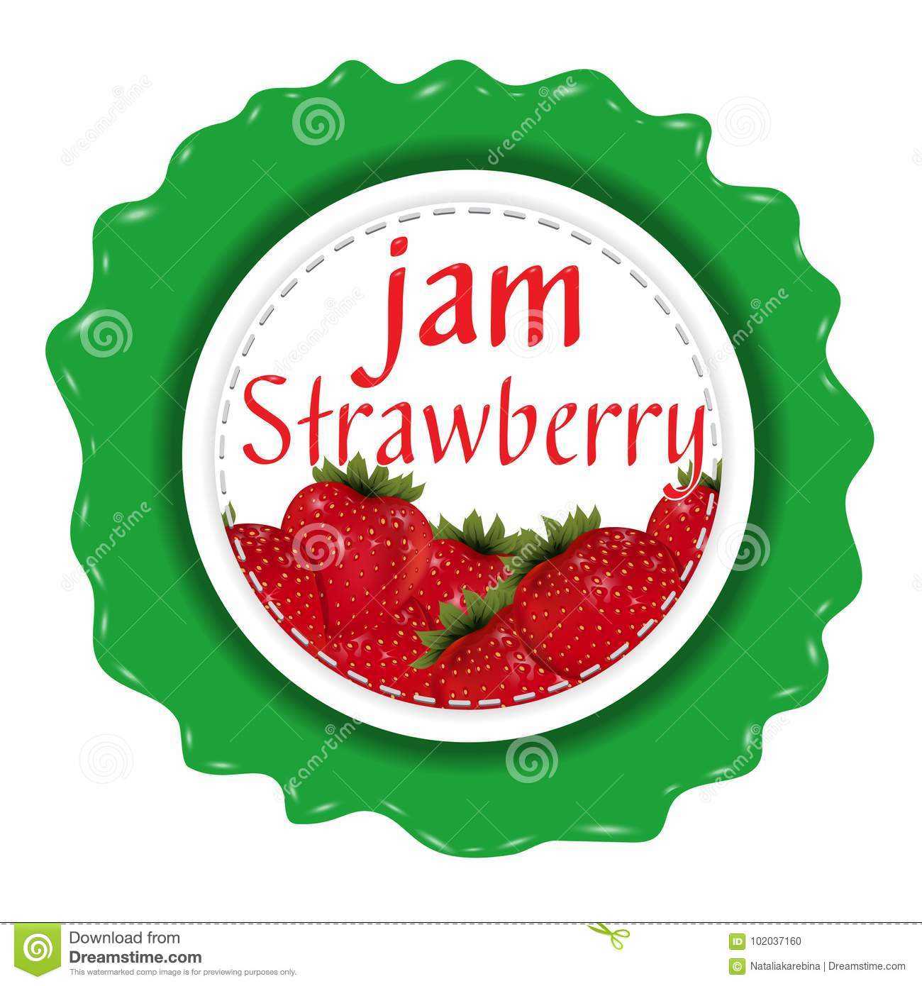 Berries Label With Strawberry. Template For Design. Vector Intended For Chutney Label Templates