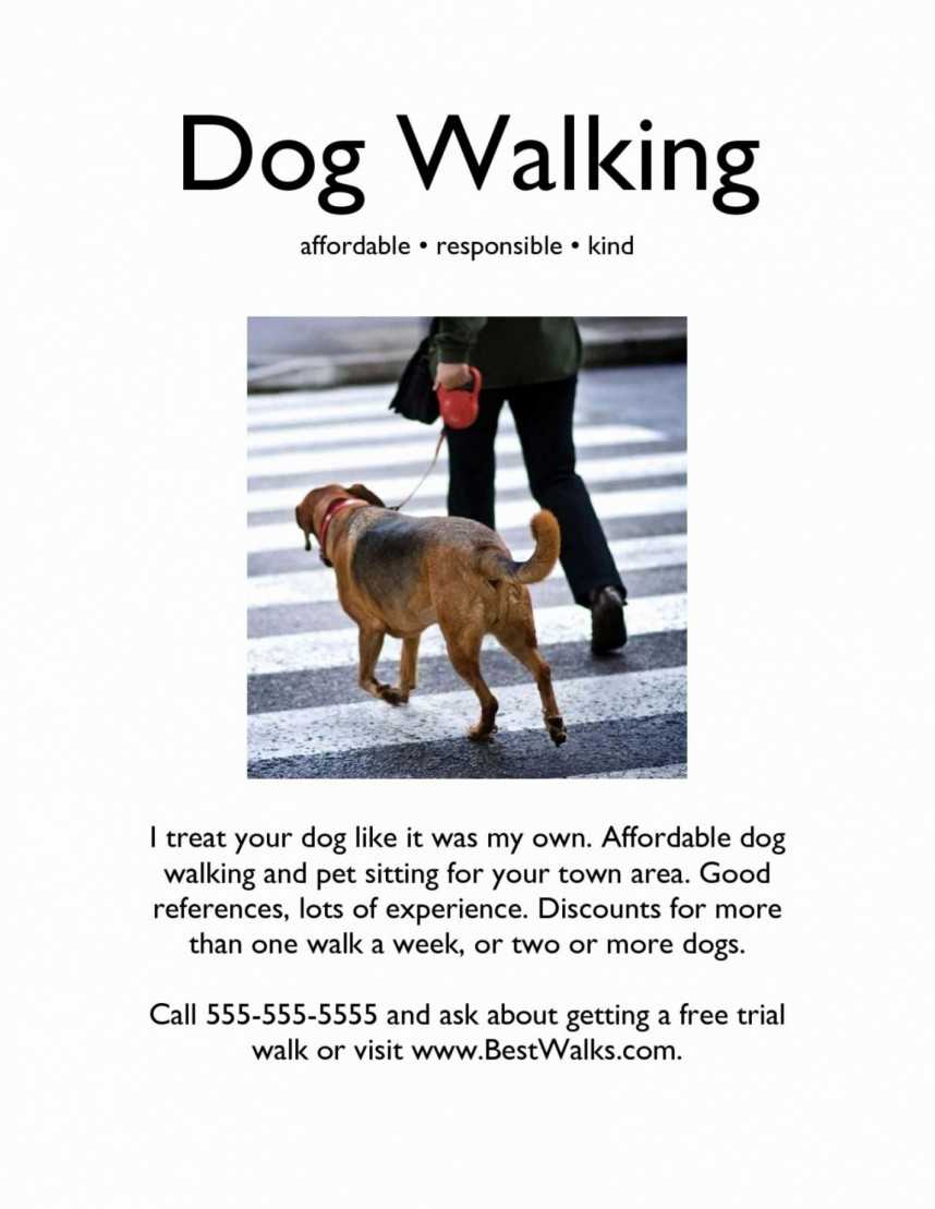 Best Dog Walking Flyer Template Ideas Service Walker Samples Within Dog Walking Flyer Template