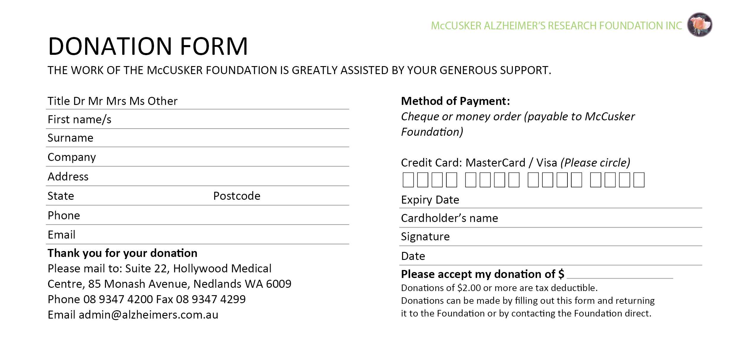 Best Fundraising Request Form Template Ideas ~ Thealmanac Inside Donation Cards Template