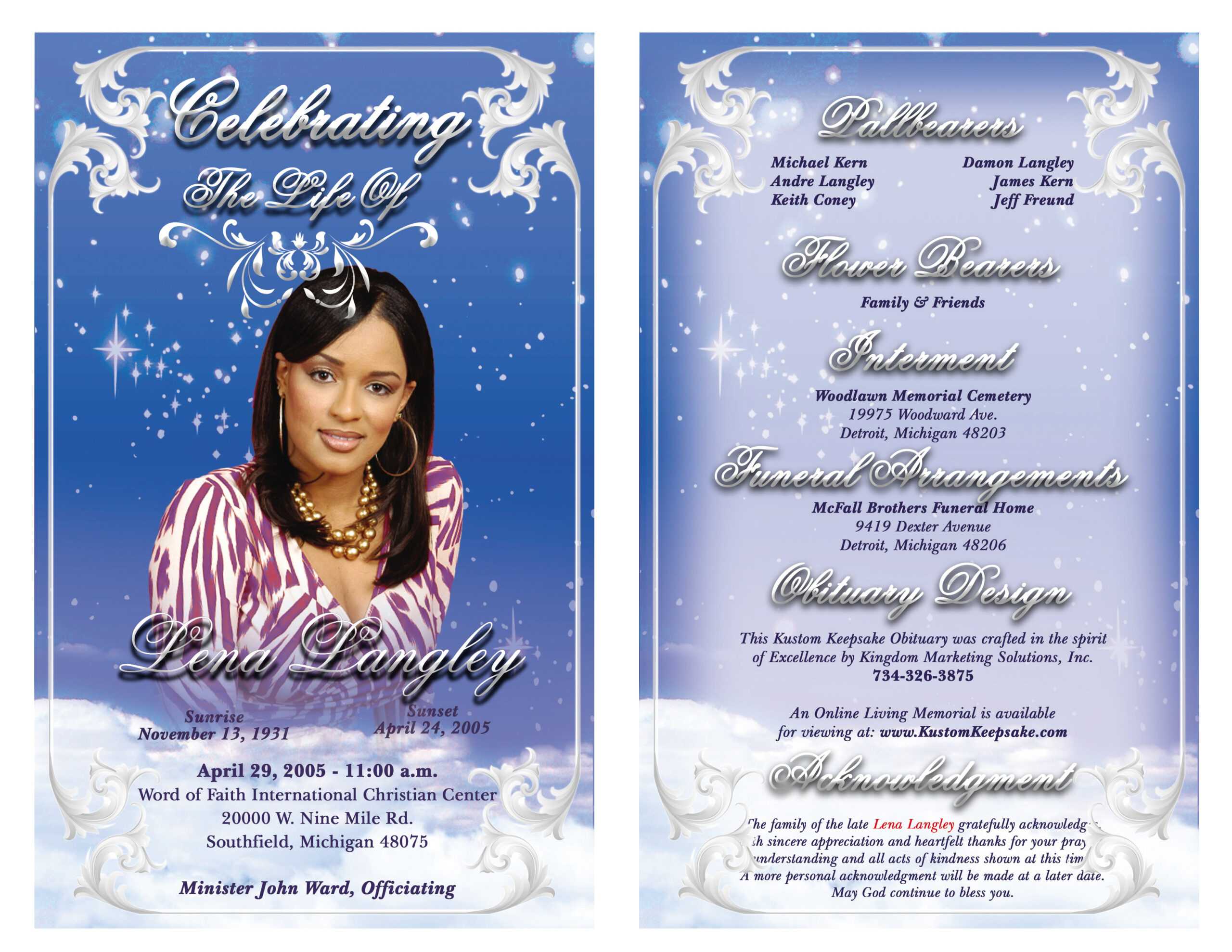 Best Photos Of Sample Obituary Funeral Program Templates Inside Free Obituary Template For Microsoft Word