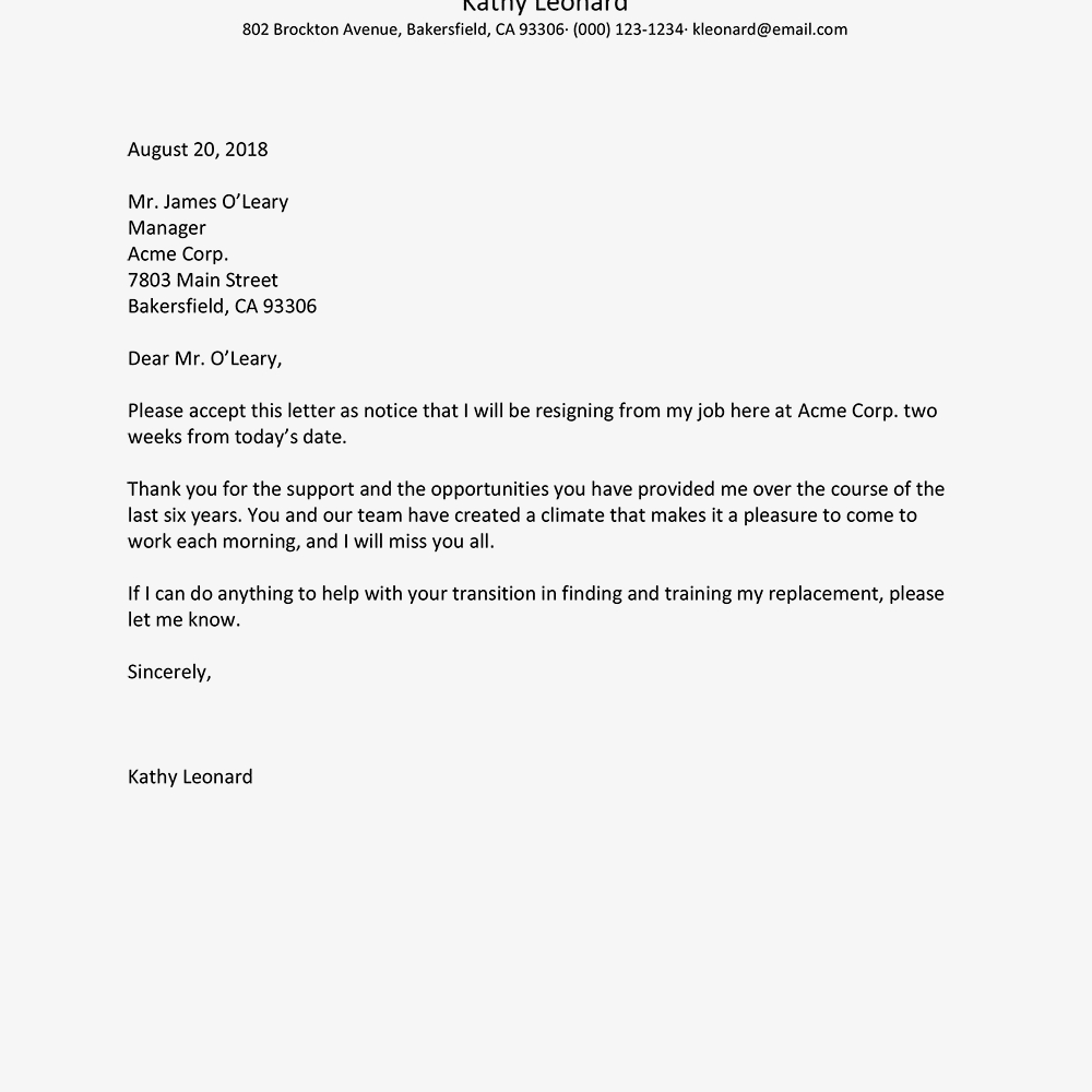 Best Resignation Letter Examples Intended For Draft Letter Of Resignation Template