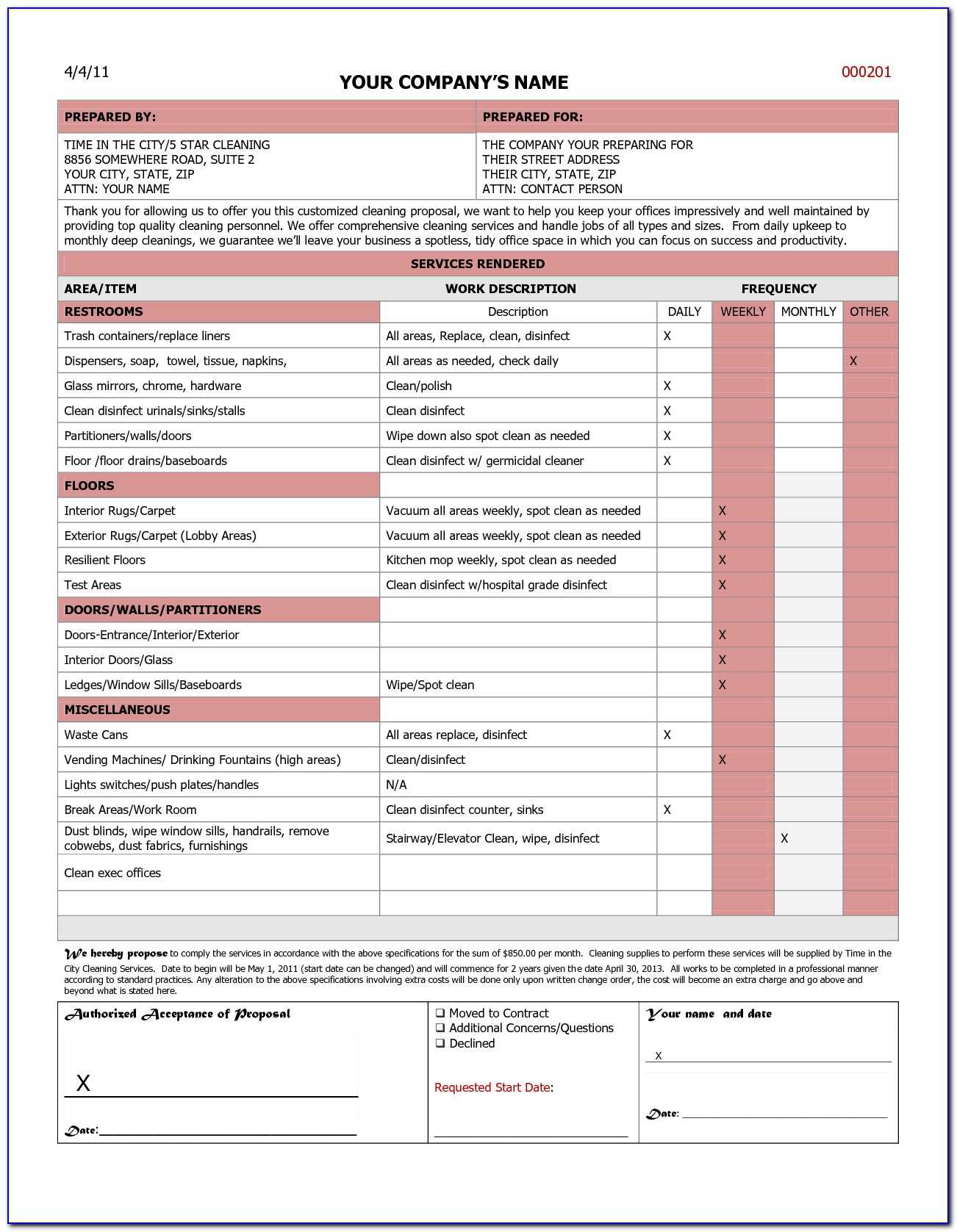 Best S Of Free Cleaning Estimate Form Template Free Free Intended For Free Cleaning Proposal Template