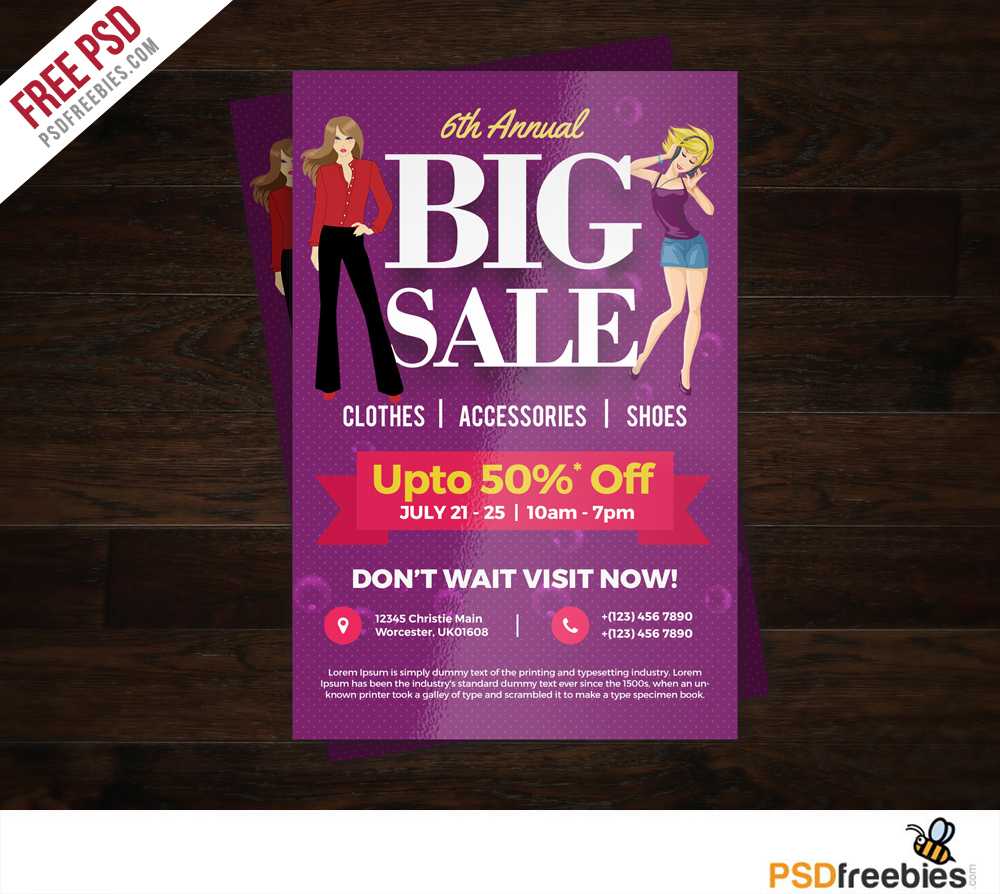 Big Sale Colorful Flyer Free Psd Template | Psdfreebies Inside Free Ad Flyer Templates