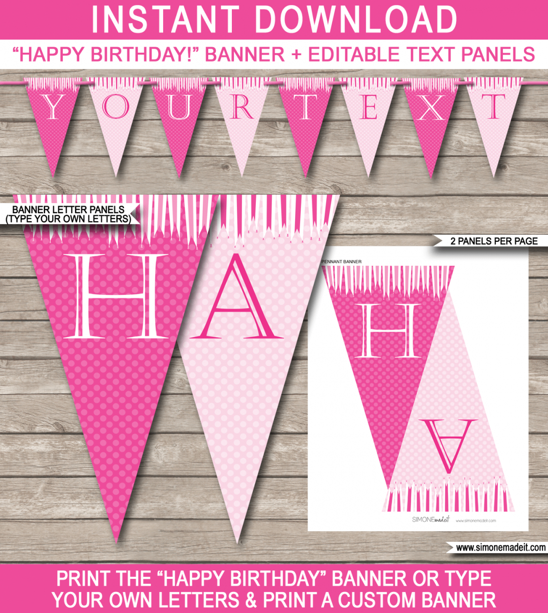 Birthday Banner Template Happy Color Stock Illustration Word Pertaining To Diy Party Banner Template