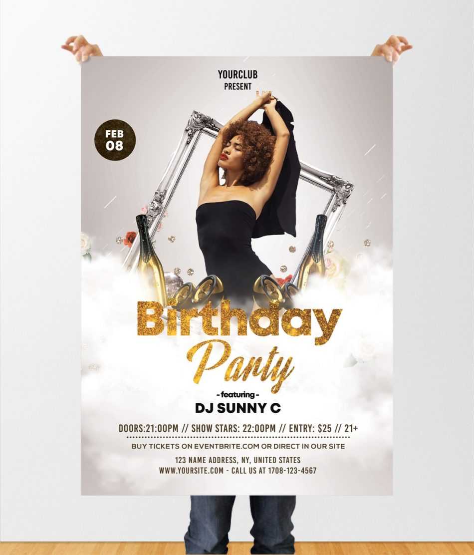 Birthday Party Free Psd Flyer Template – Psdflyer.co Throughout Free Birthday Flyer Templates