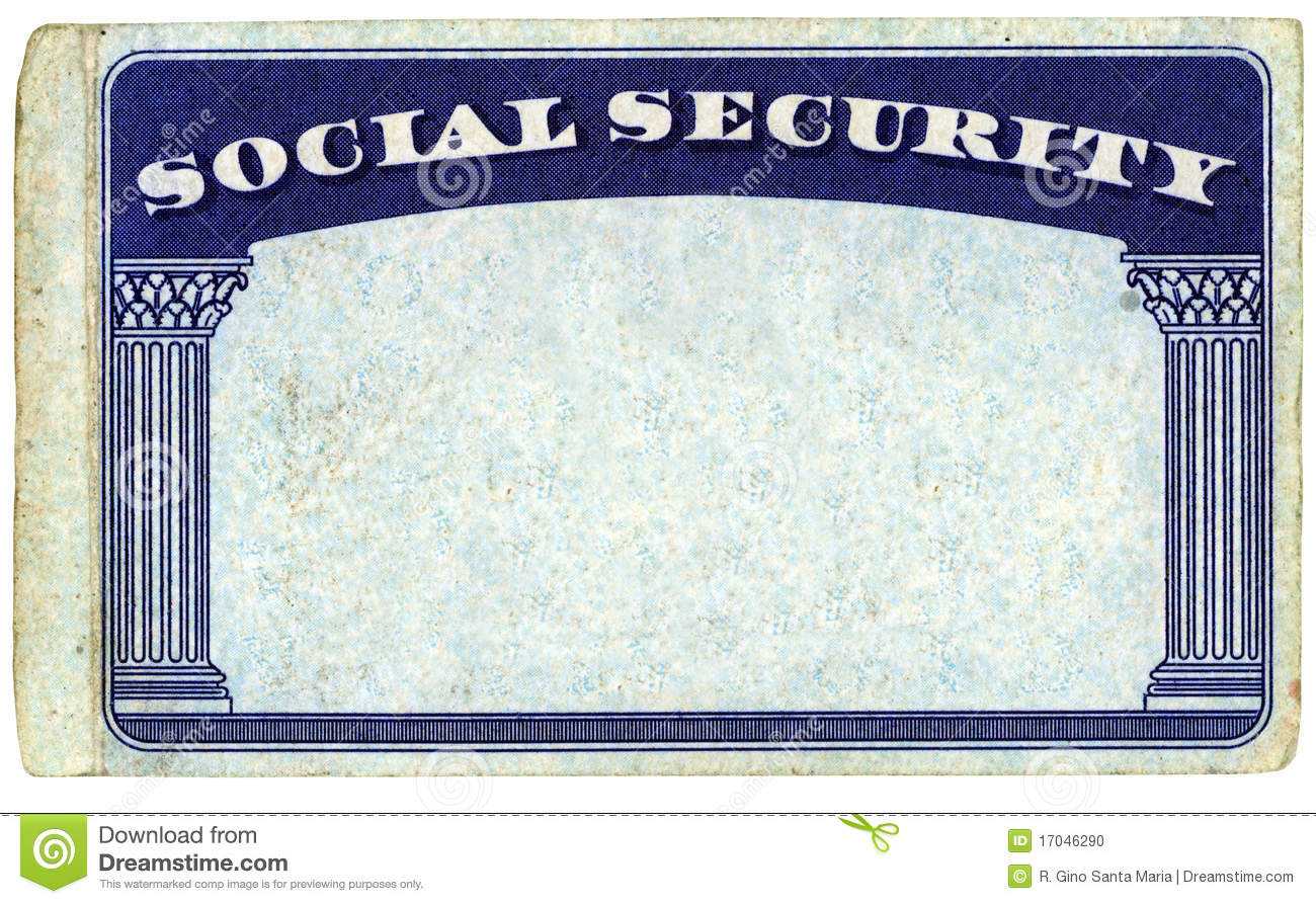 Blank American Social Security Card Stock Photo - Image Of Inside Fake Social Security Card Template Download