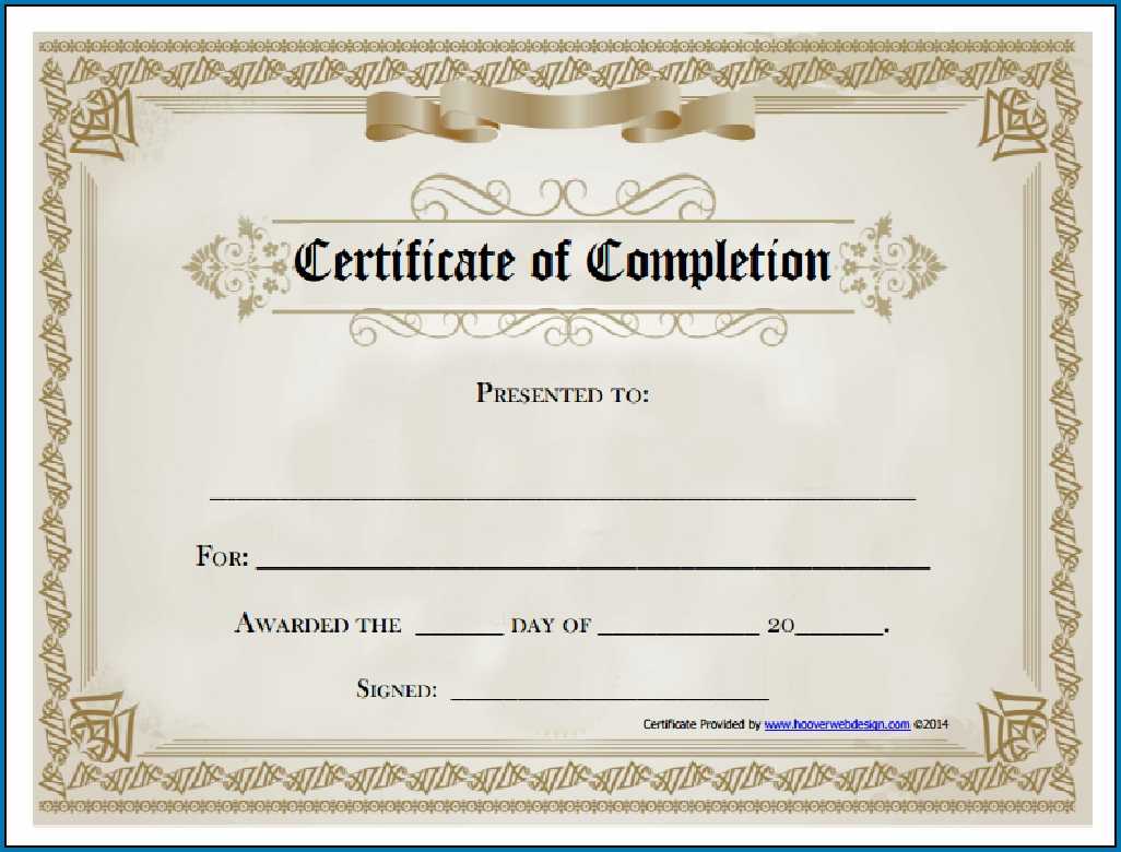 Blank Certificate Of Completion Template – Colona.rsd7 Throughout Free Completion Certificate Templates For Word