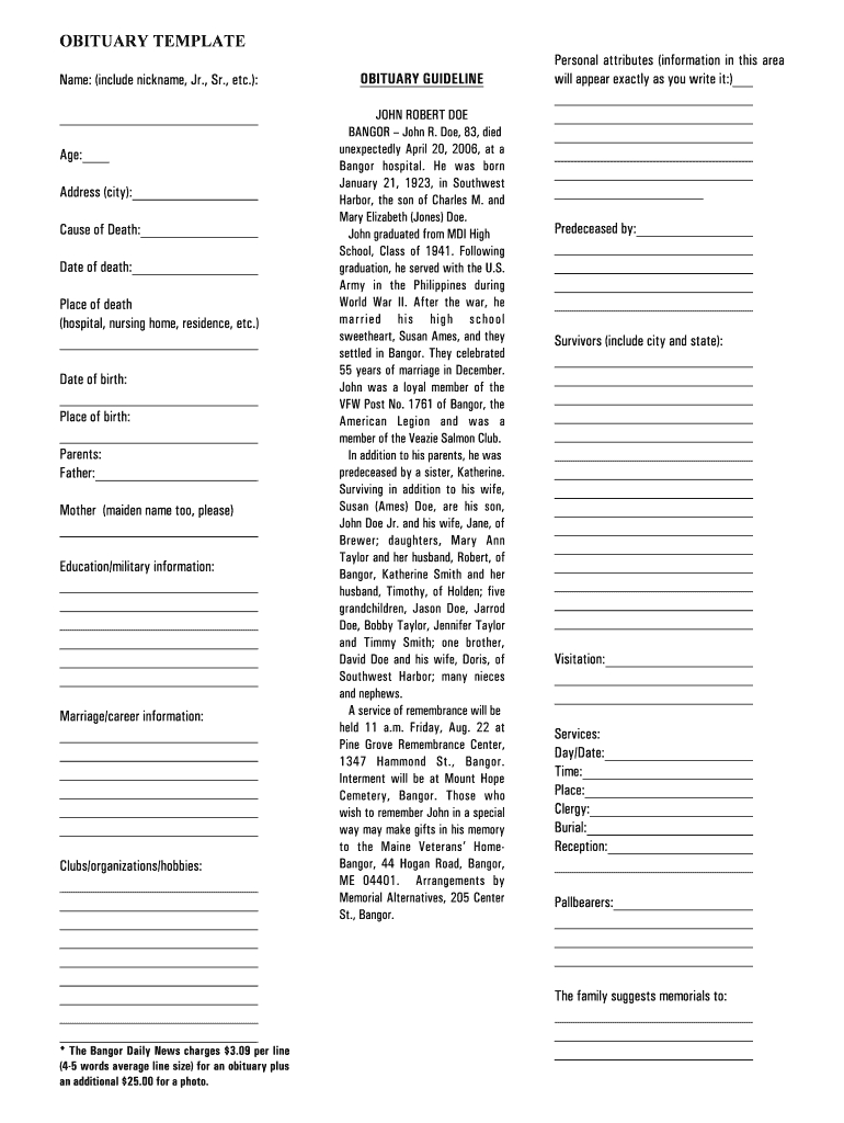 Blank Obituary Template - Tunu.redmini.co With Regard To Fill In The Blank Obituary Template