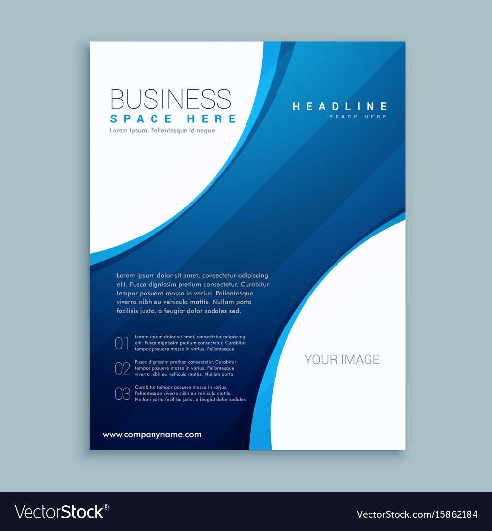 Blue Brochure Template With Curve Lines In Free Illustrator Brochure Templates Download