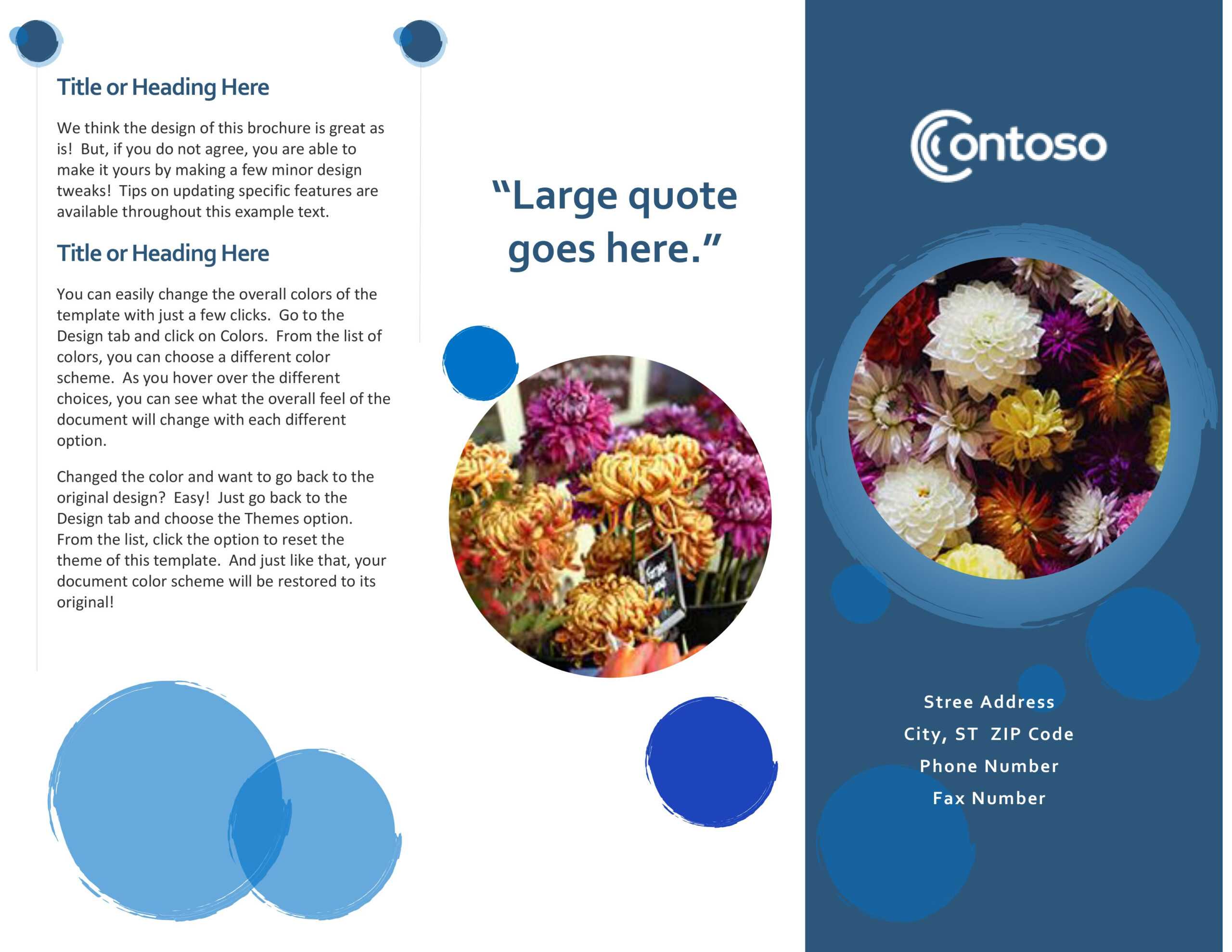 Blue Spheres Brochure For Free Template For Brochure Microsoft Office