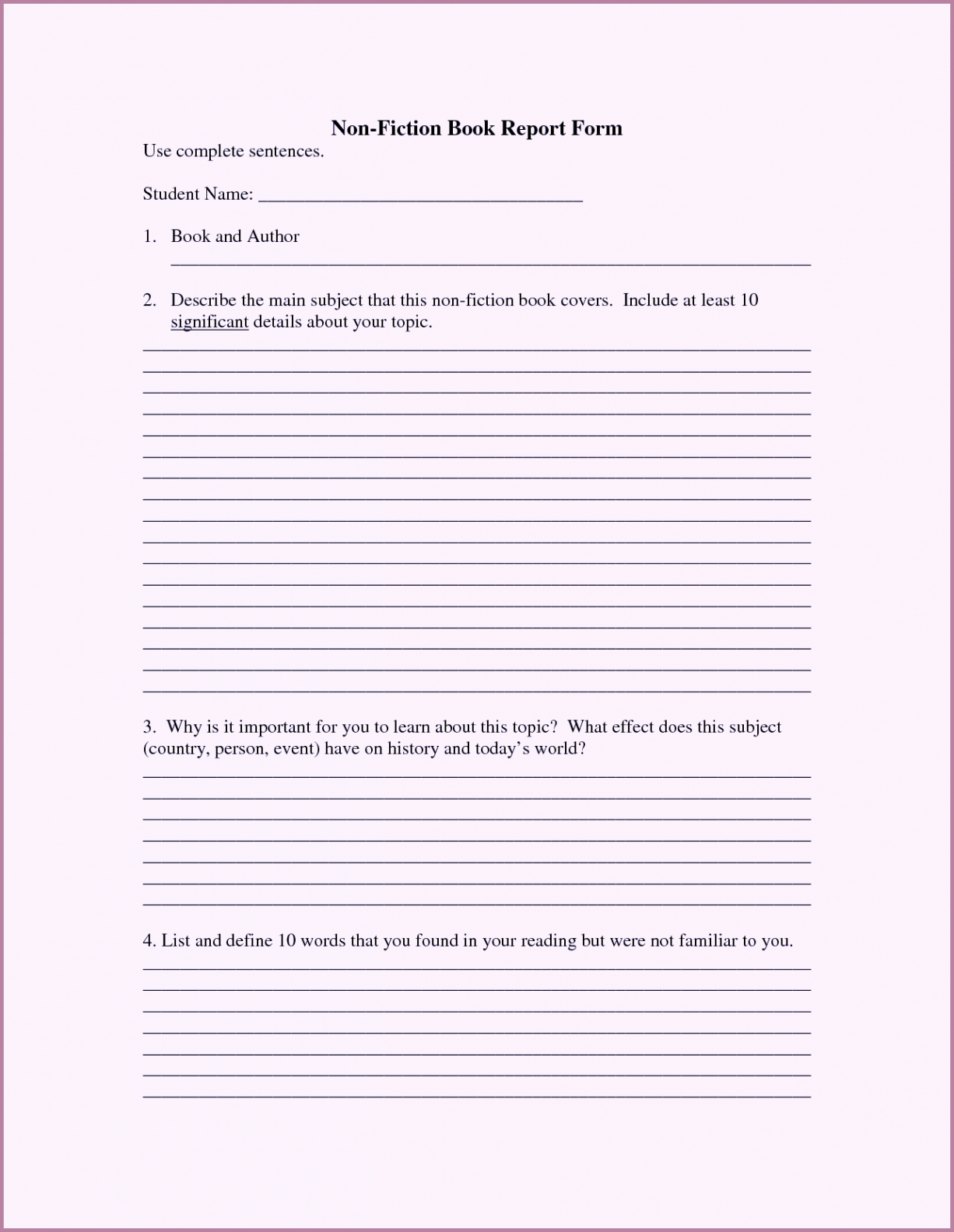 Book Report Grade 5 - Term Paper Example January 2020 With Country Report Template Middle School