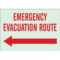 Brady Part: 90109 | Bradyglo Emergency Evacuation Route Sign For Evacuation Label Template