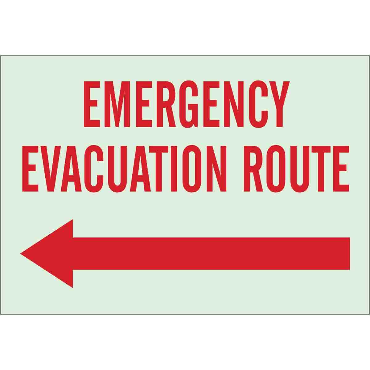 Brady Part: 90109 | Bradyglo Emergency Evacuation Route Sign For Evacuation Label Template