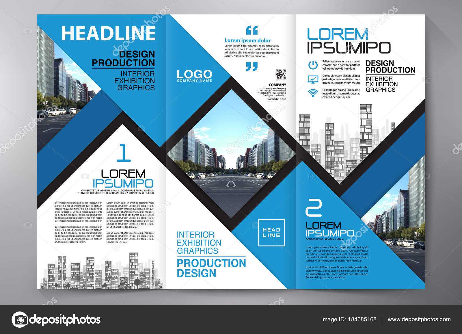 Brochure 3 Fold Flyer Design A4 Template. — Stock Vector Throughout E Brochure Design Templates