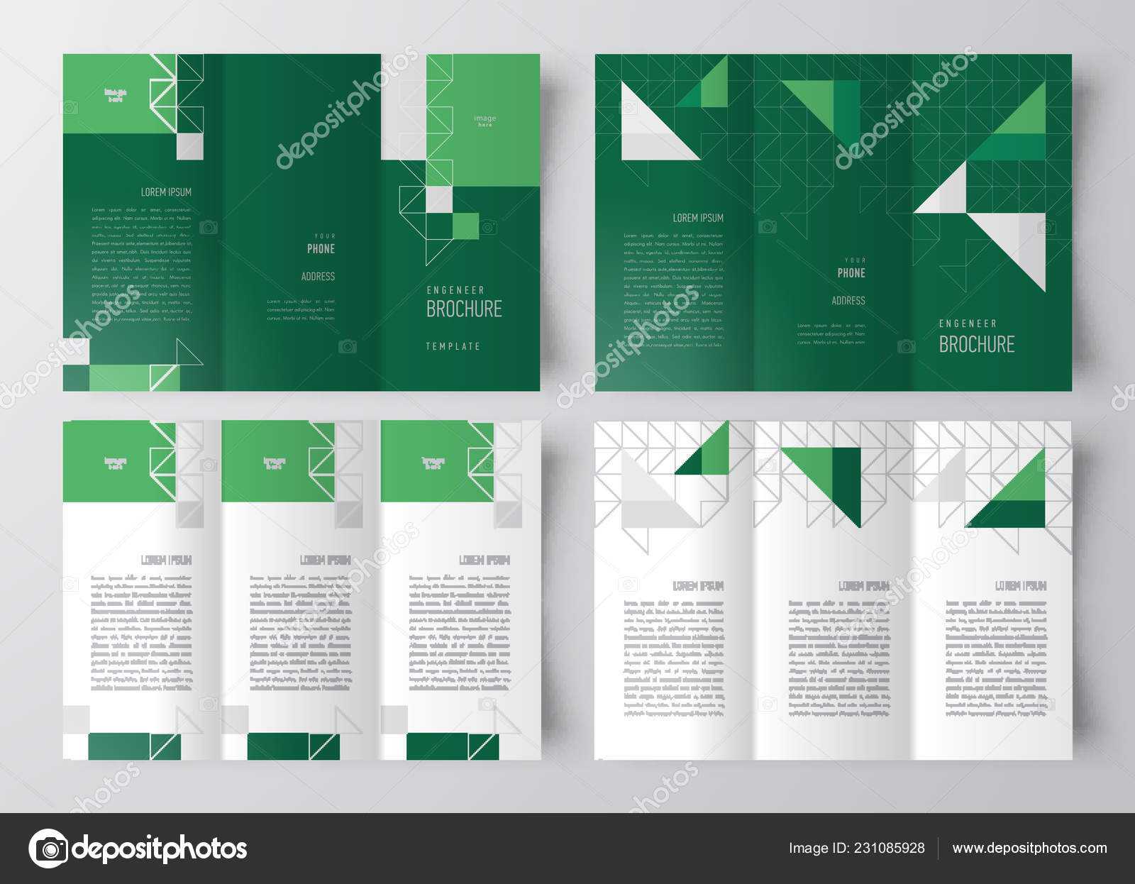 Brochure Design Template Engineering Abstract Triangles For Engineering Brochure Templates