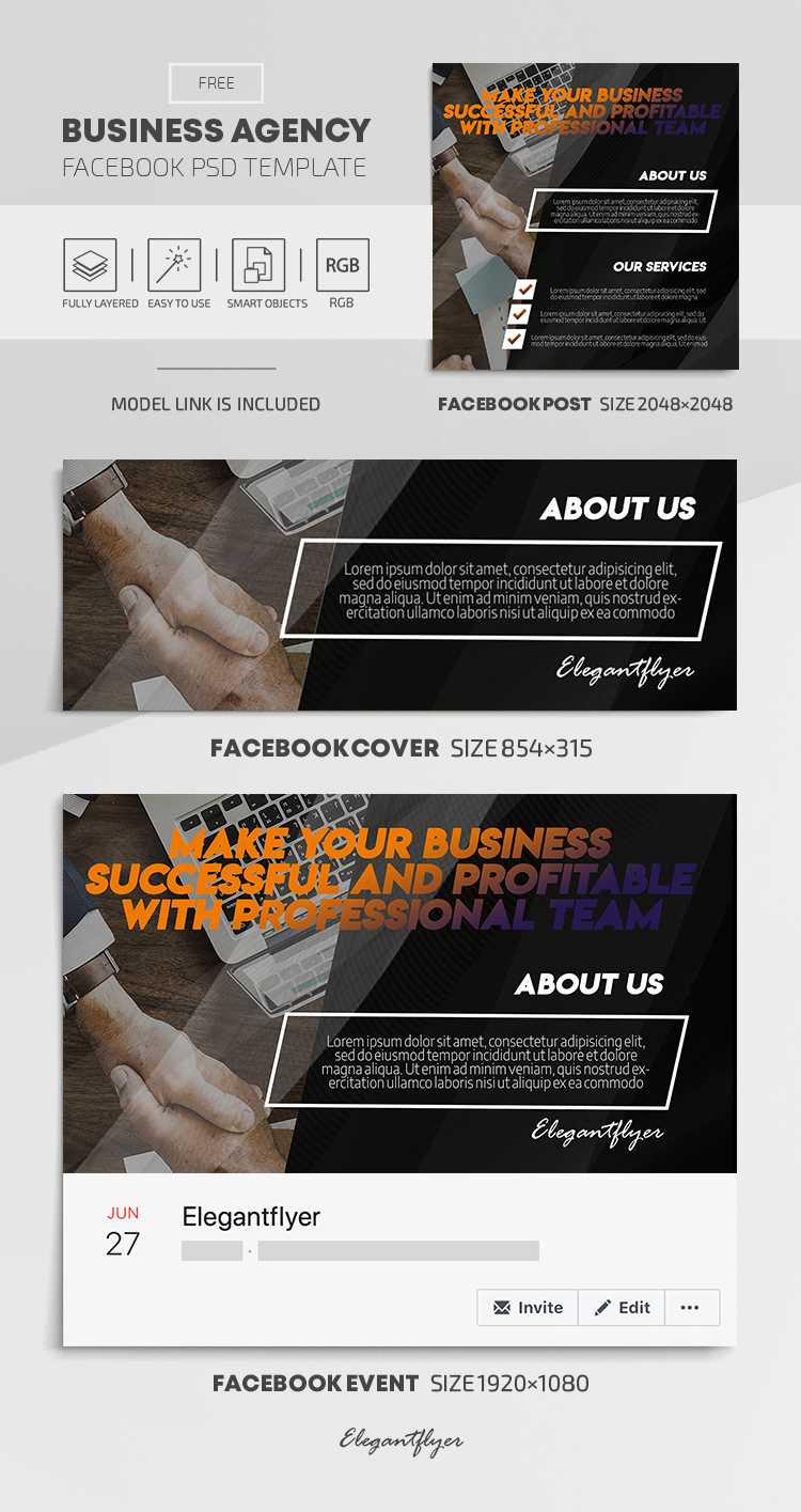 Business Agency – Free Facebook Cover Template In Psd + Post Throughout Facebook Business Templates Free